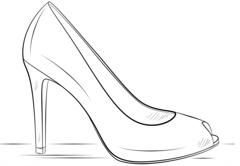 High Heel Shoe Coloring Page